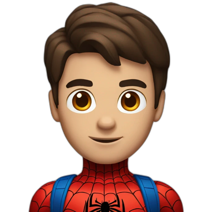 Spider-Man with dark brown short hair  emoji