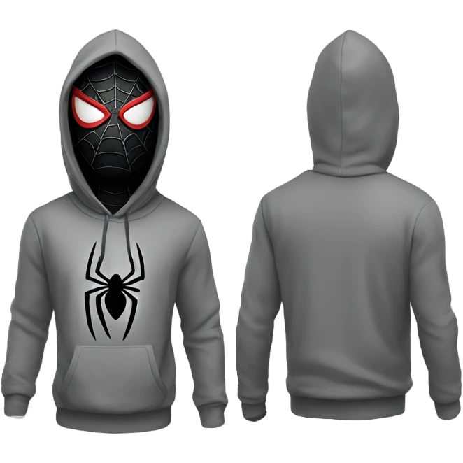 Black Spider-Man with hoodie emoji