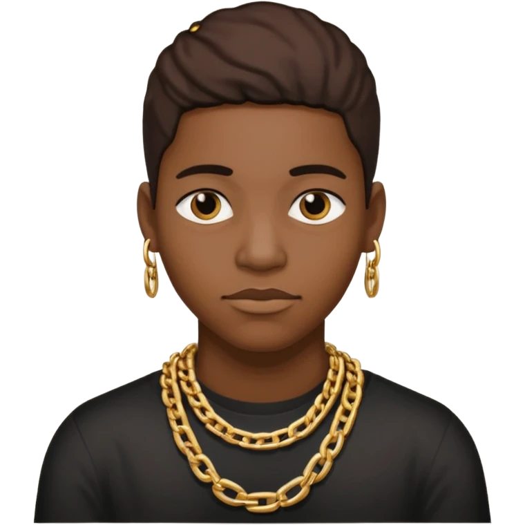 black rapper with a chain saying nigger emoji