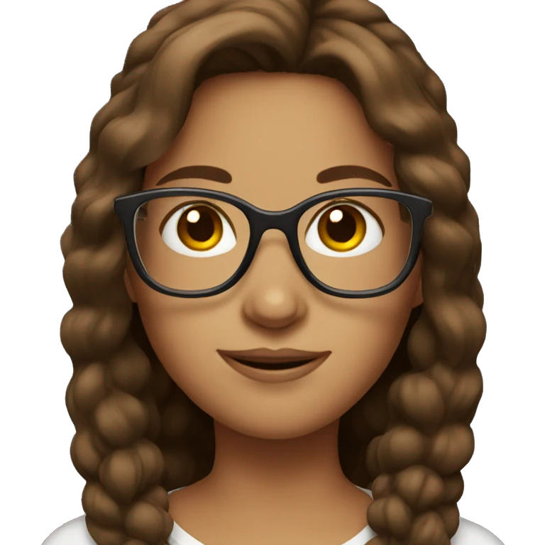 a brown haired girl with glasses emoji