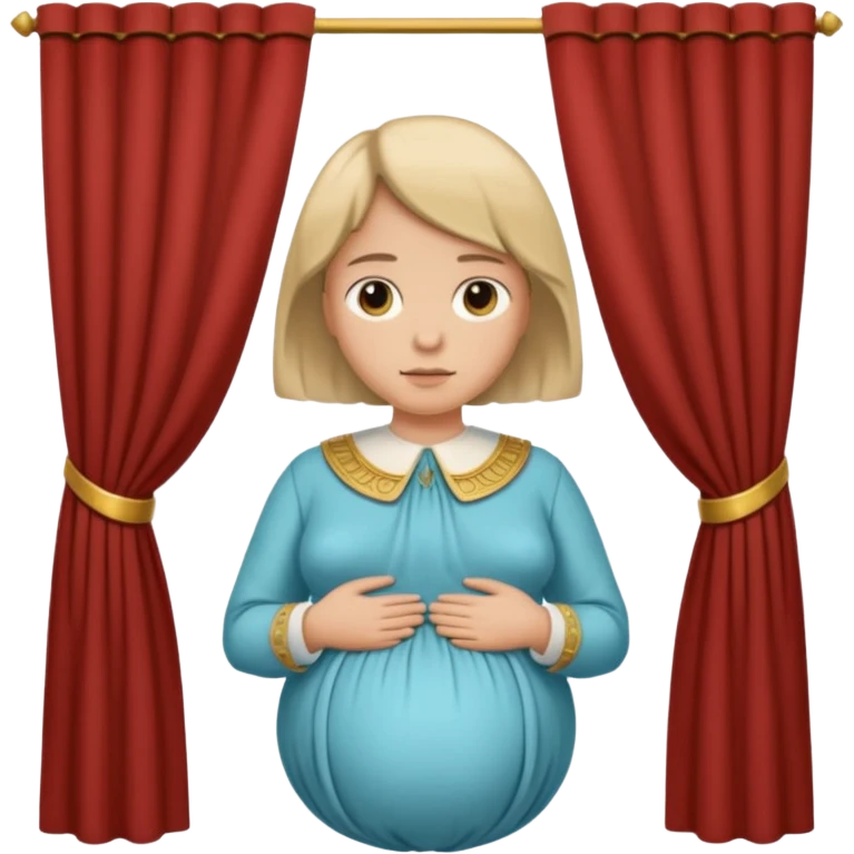 🫃 but with parted middle hair (curtains)  pregnant and in a roman collar  emoji