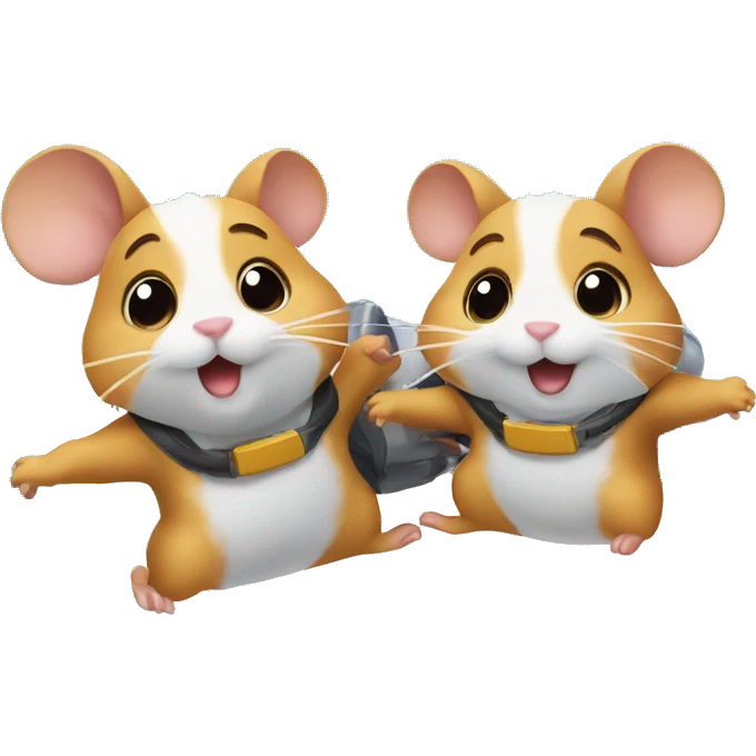 Two hamsters flying on plane emoji
