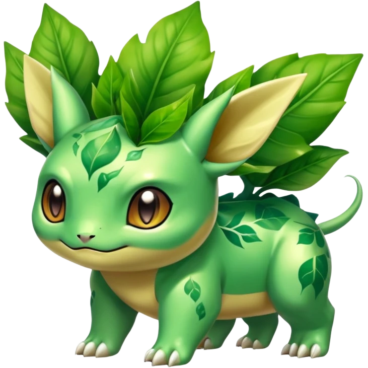 Shiny Exotic Bulbasaur-Leafeon-Bayleaf-Hybrid-Creature emoji