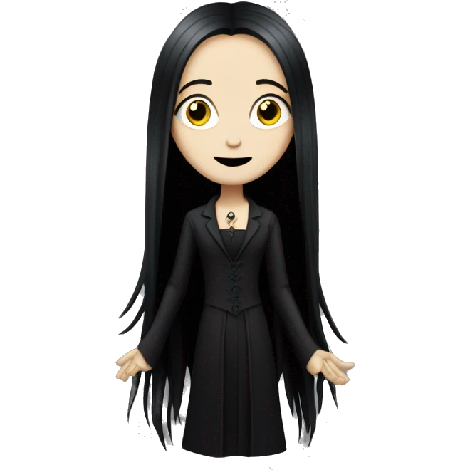 teen Morticia Addams,cute,with dreadlocks  emoji