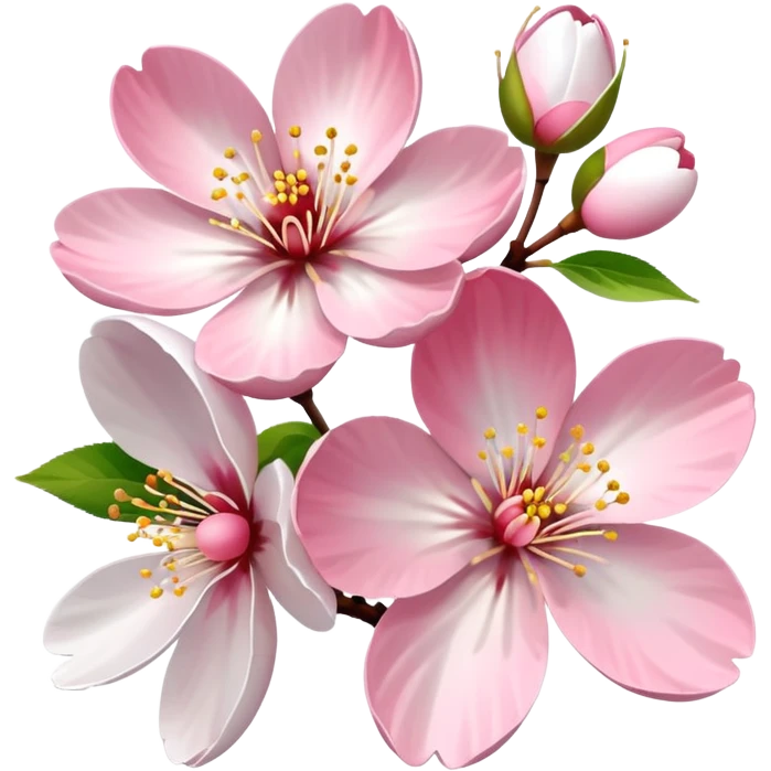 3 rosa weiße Kirschblüten emoji