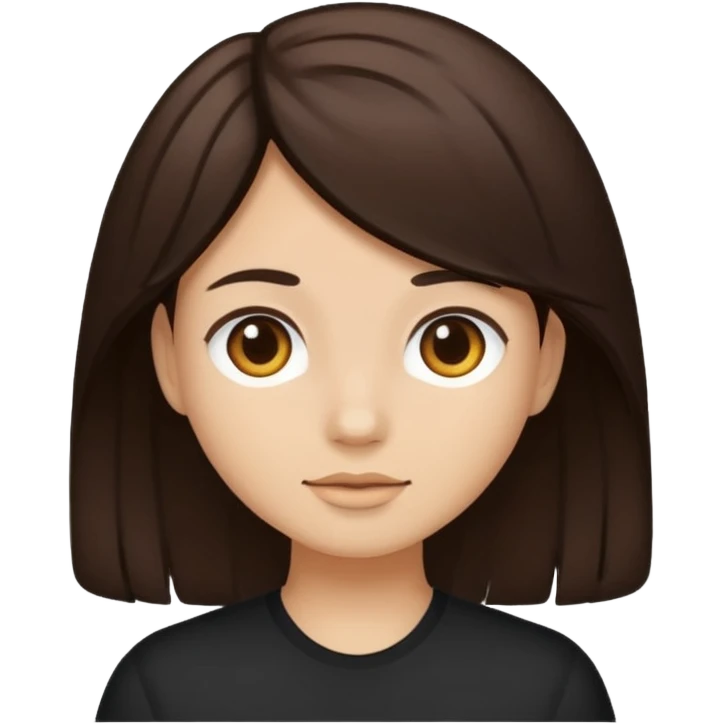 Dark brown hair, light skined emoji