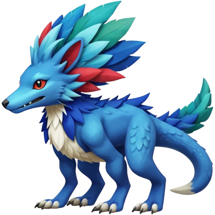  exotic Fakémon-Sergal-Pokémon-Vernid-creature, full body emoji