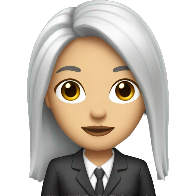 Female defense attorney with long black hair emoji