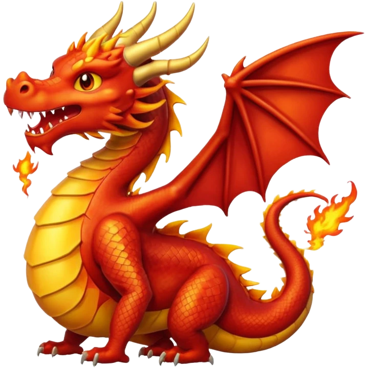 The dragon is breathing fire. emoji