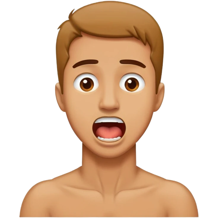 Man with his mouth open grabbing his neck emoji
