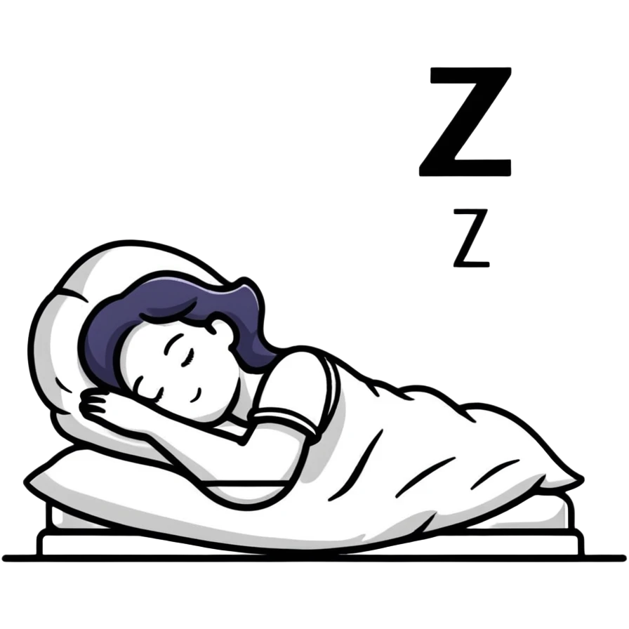 girl sleeping with Z symbols floating above her emoji