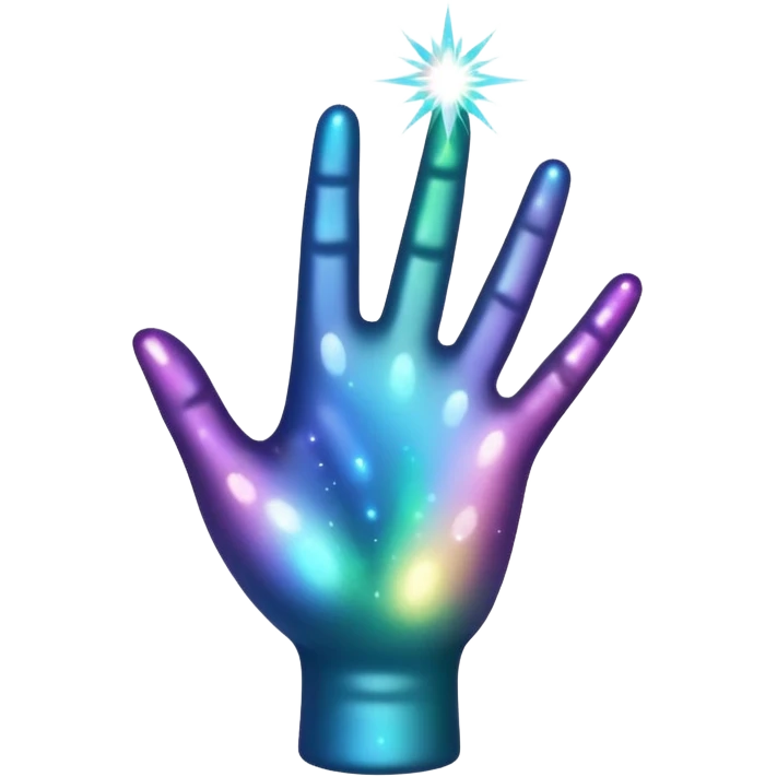 hand silhouette with small sparkles around emoji
