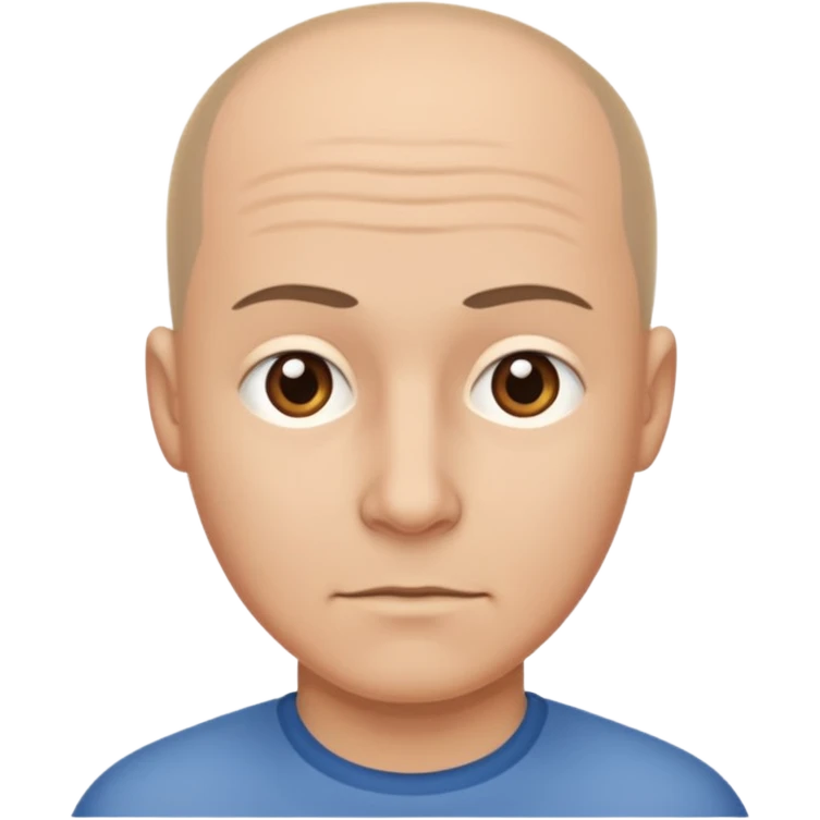 a stupid man with a very flat head emoji