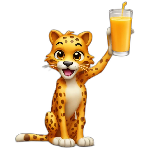 chester cheetah with orange milk emoji