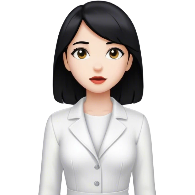 Girl with black hair white going down elevator  emoji