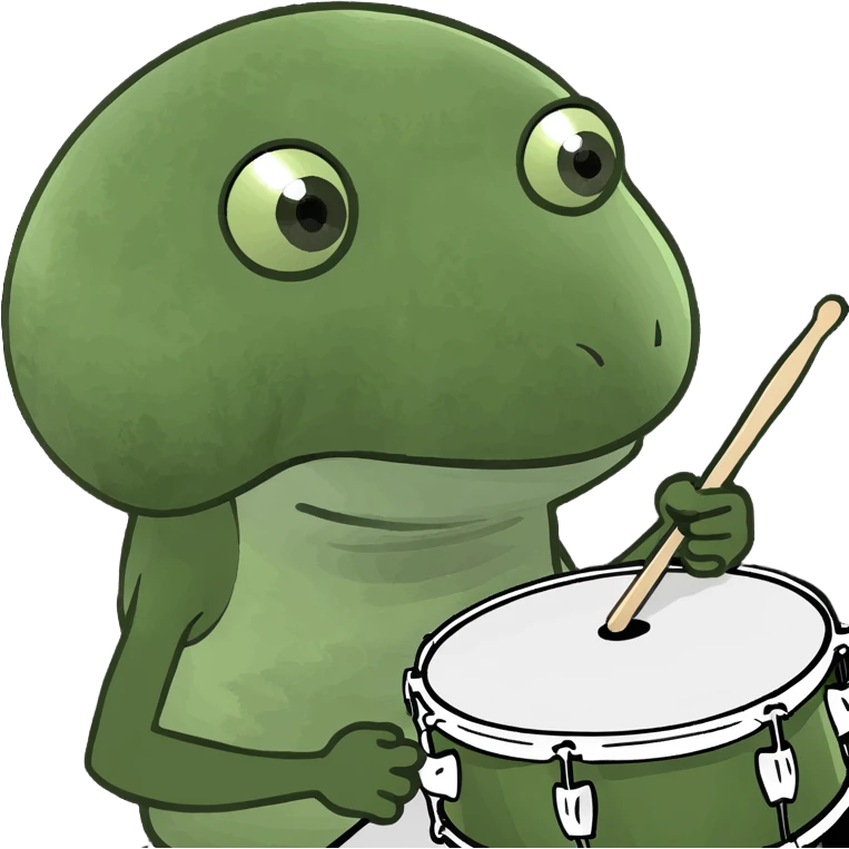 Mashroom playing drums on its head emoji