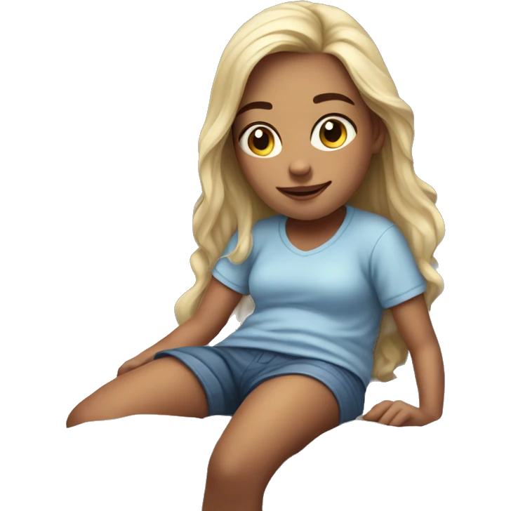 realistic portrait of girl comfy in bed emoji
