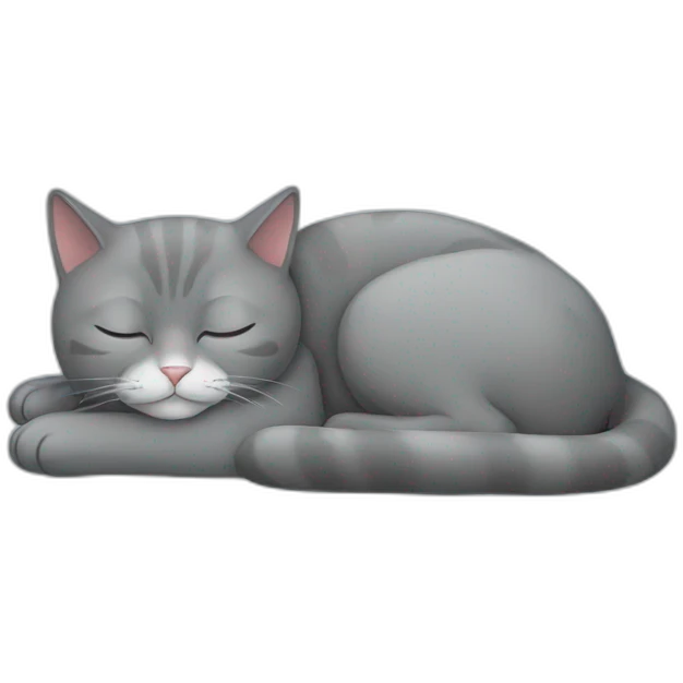 Grey cat sleeping emoji