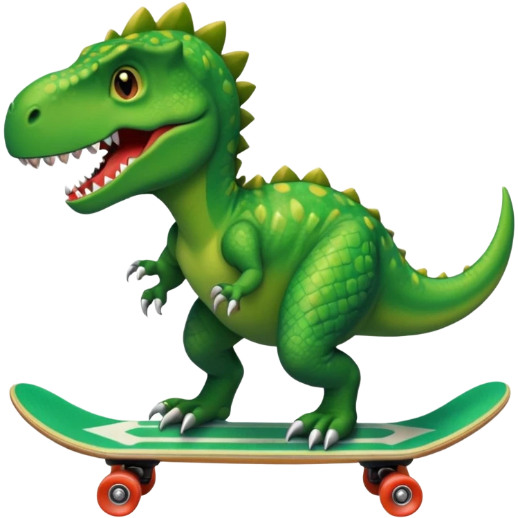 Dinosaur and skateboard emoji combination emoji
