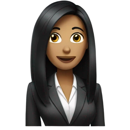business woman long straight black hair emoji