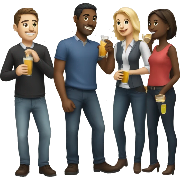 Coworkers out for drinks emoji