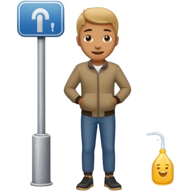Man urinating on street emoji