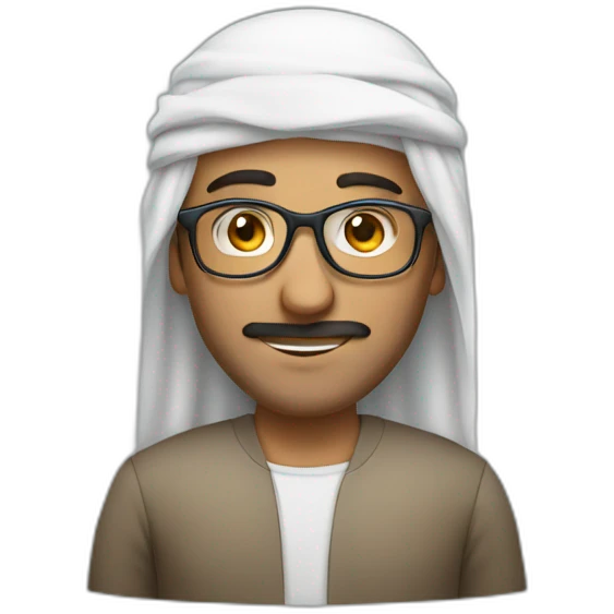 An Arab man wearing glasses emoji