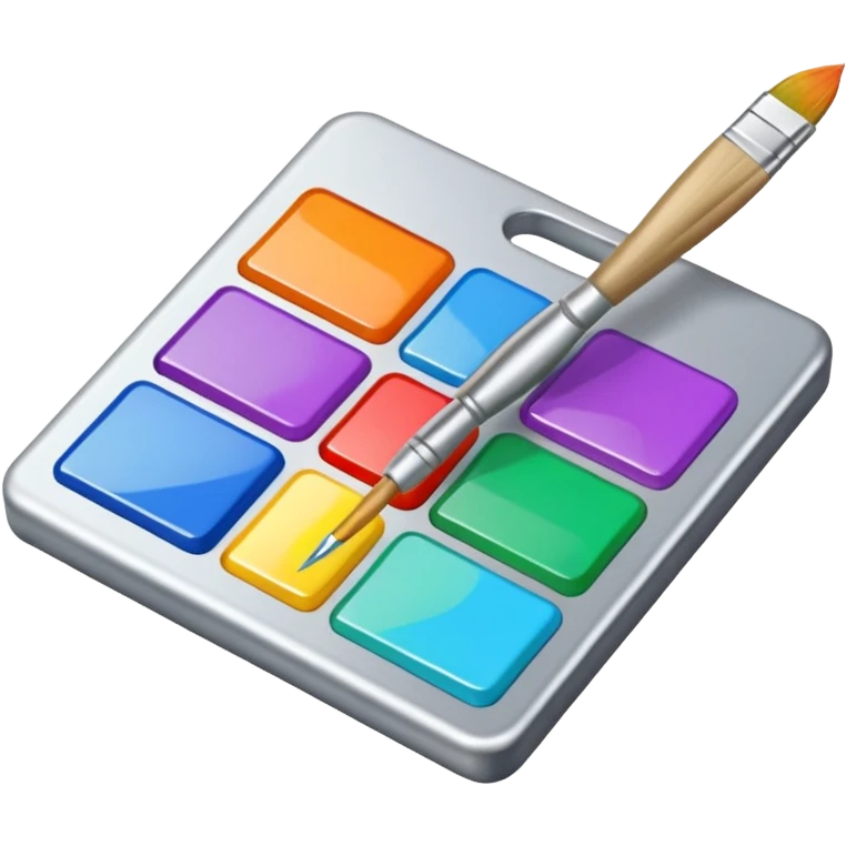 emoji of a paintbrush merging with a computer chip emoji