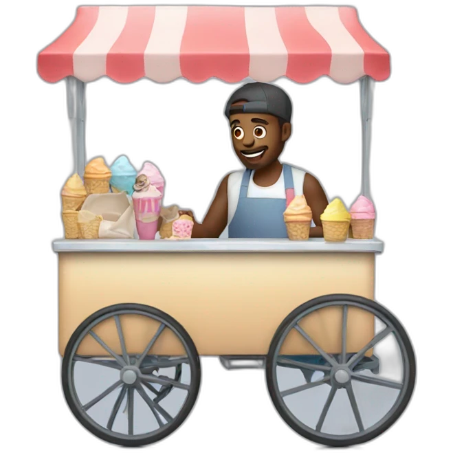 man selling ice cream cart emoji