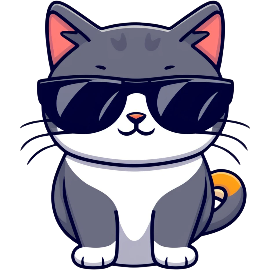 Cat with sunglasses emoji