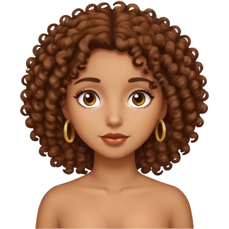 Brown curly haired Latina girl emoji