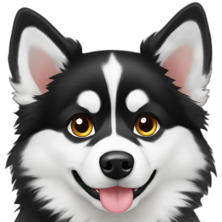 pomsky-black, cocker emoji