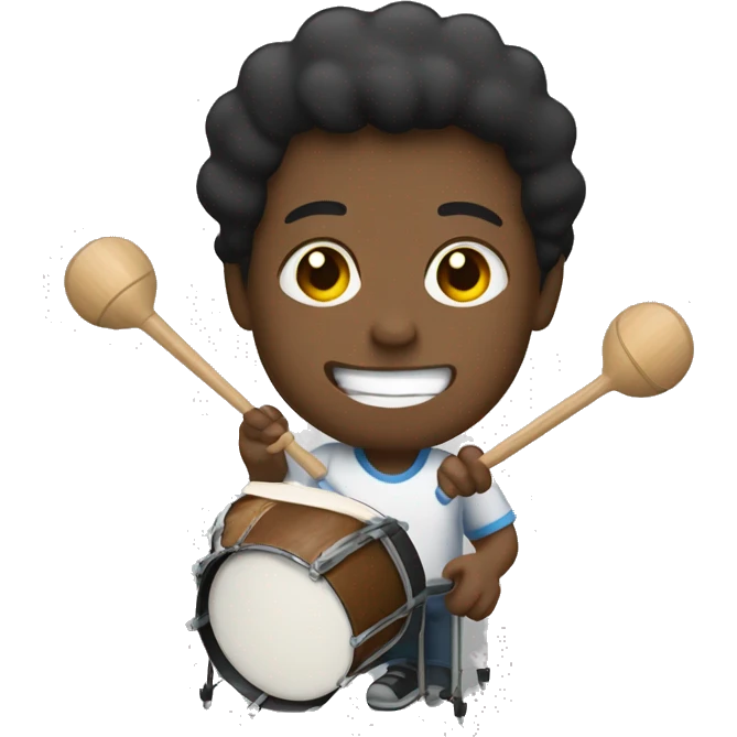 Joven tocando una batería emoji
