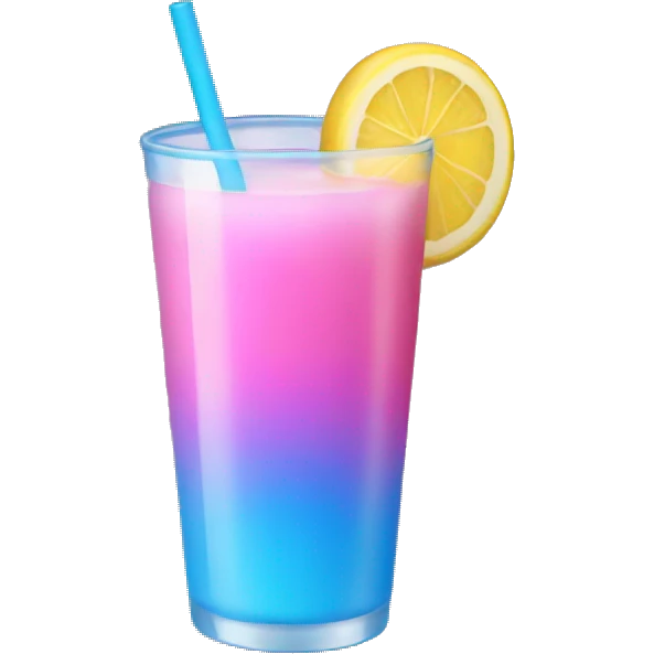 Pink yellow blue drink emoji