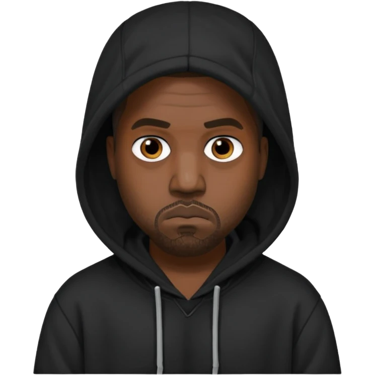 kanye west with black hoodie emoji