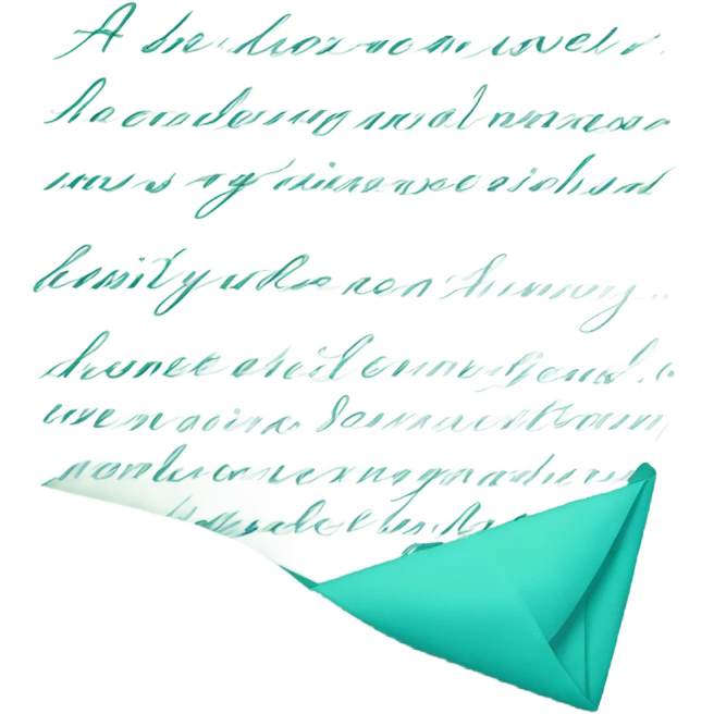 turquoise colour love letter emoji