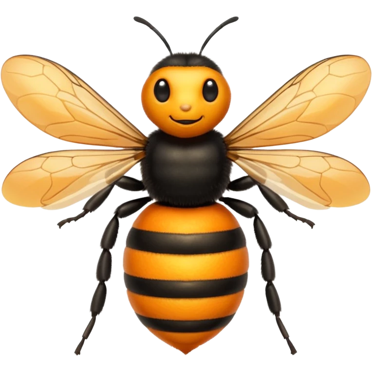 Lebah dadanya warna orange dan ekornya warna hitam  emoji