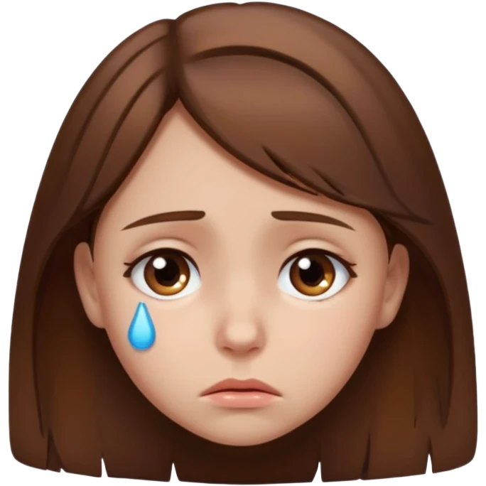 Sad brown hair girl emoji
