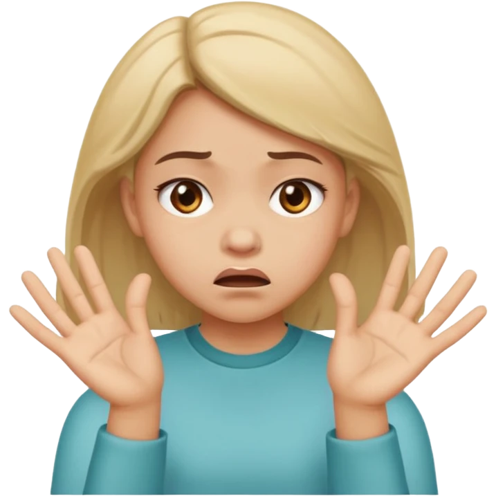 girl rejecting with her hands and a face of disgust emoji