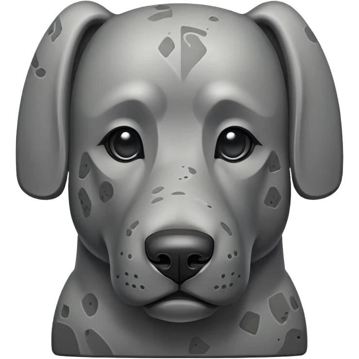 dog with a moai stone face, stone statue dog with long nose emoji
