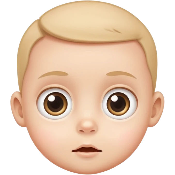 flat baby face with big eyes emoji