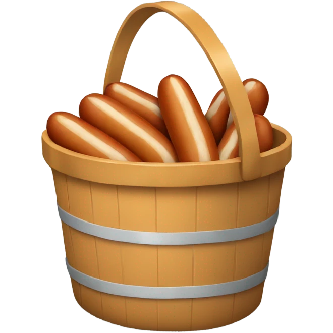 Bucket with hotdogs in it emoji