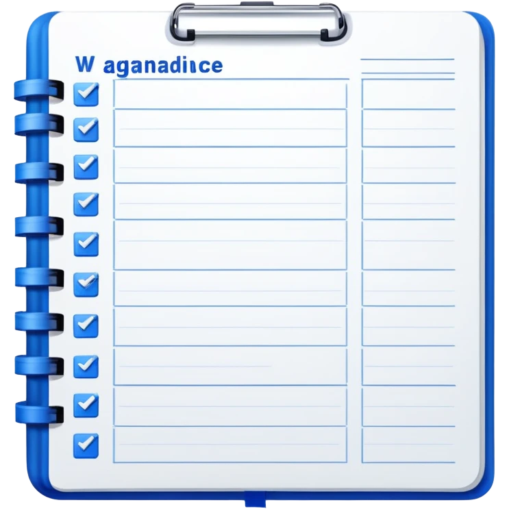 An open daily planner showing agenda items with checkboxes for a meeting emoji