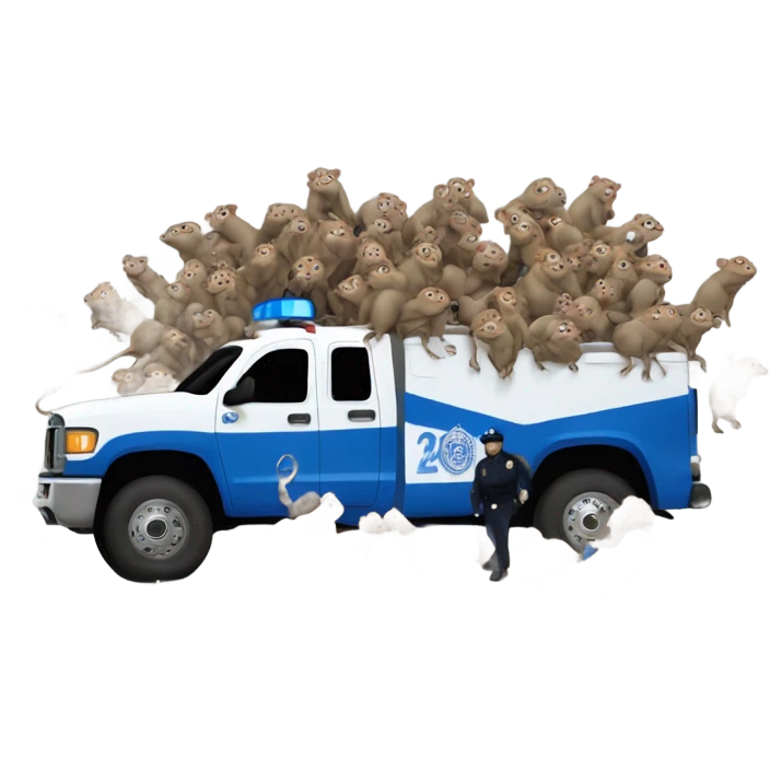 A truck of cops full of rats emoji