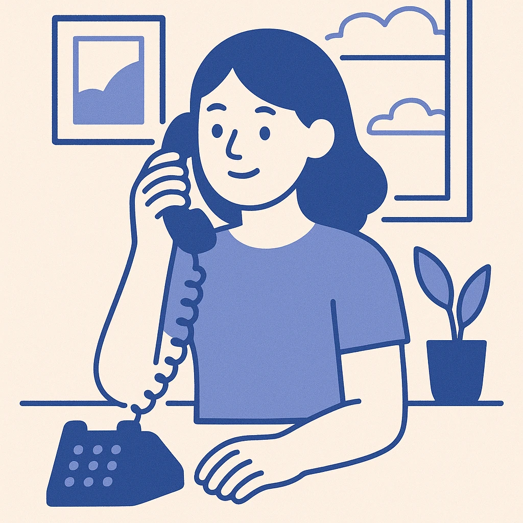girl talking on telephone in her room emoji