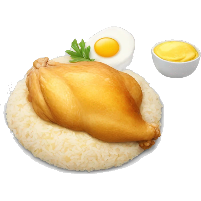 Chicken with rice and omelet  emoji