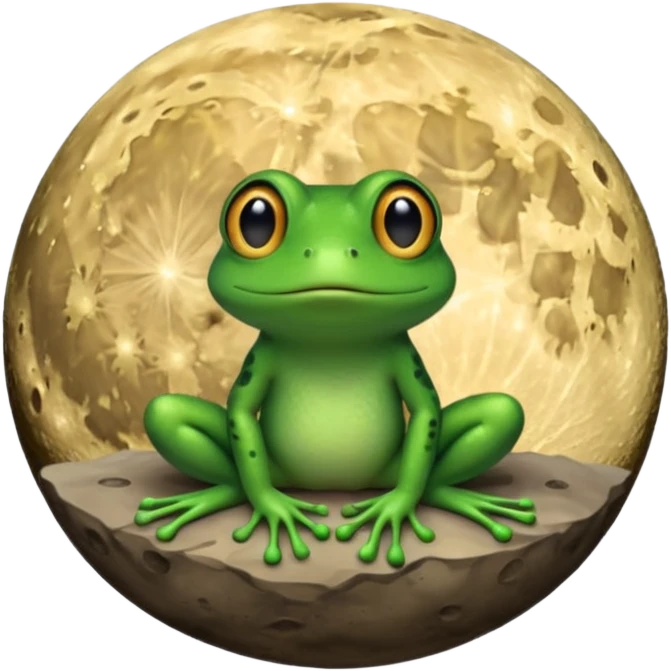 Frog on the moon emoji