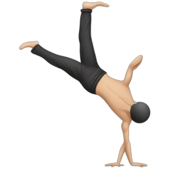 Bald thief doing handstand emoji