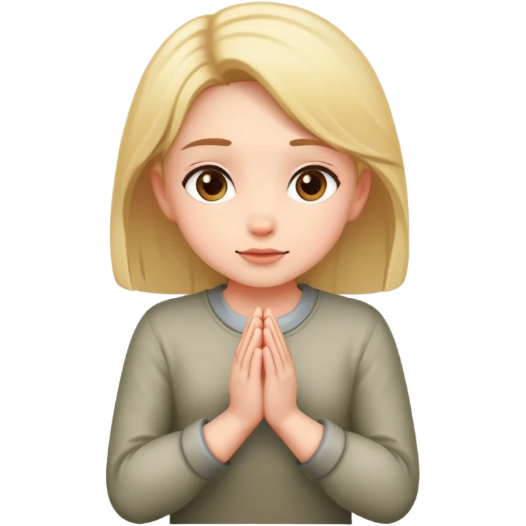 Girl in her knees with hands together  emoji