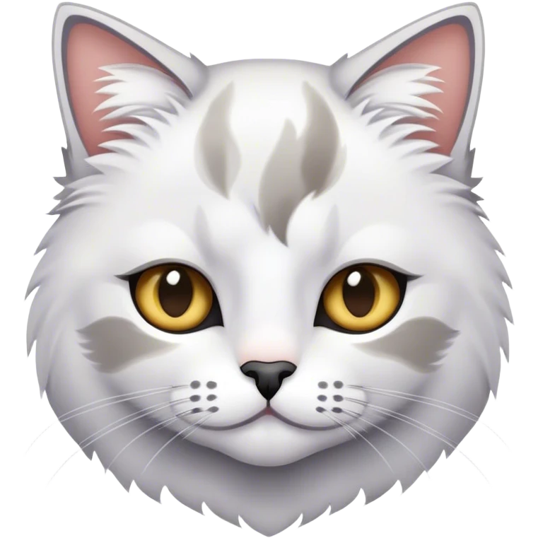 Eine britische Kurzhaarkatze in weiß und ganz wenig Grau  emoji
